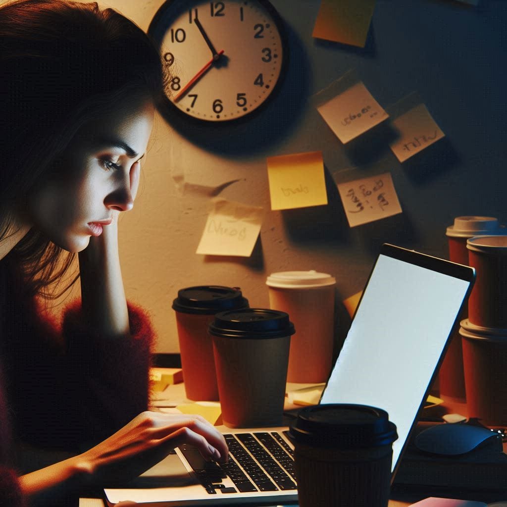 The best way to predict: A woman sitting at her desk with her laptop