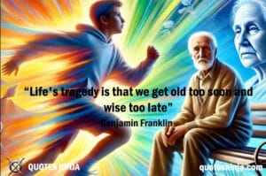 Life's tragedy is that we:A young person running or playing