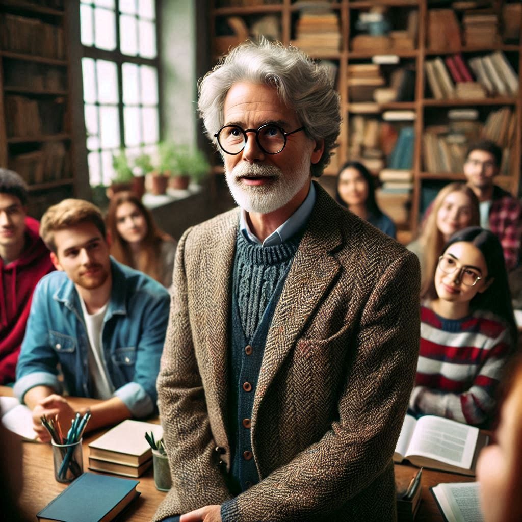 The only way to do great work: An older professor at class room