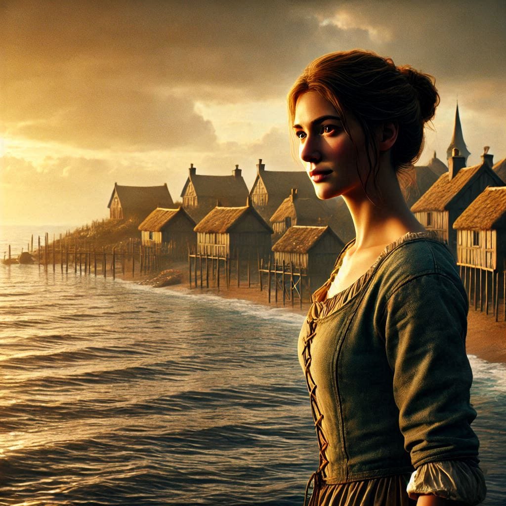 Eleanor steps off the ship and onto the familiar shores of her village.