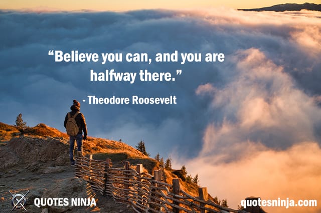 Believe you can: man near the edges of mountain cliff