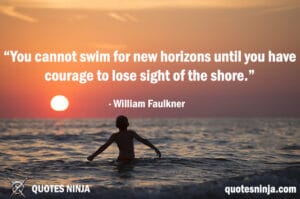 You cannot swim: Boy in a sea while sunset