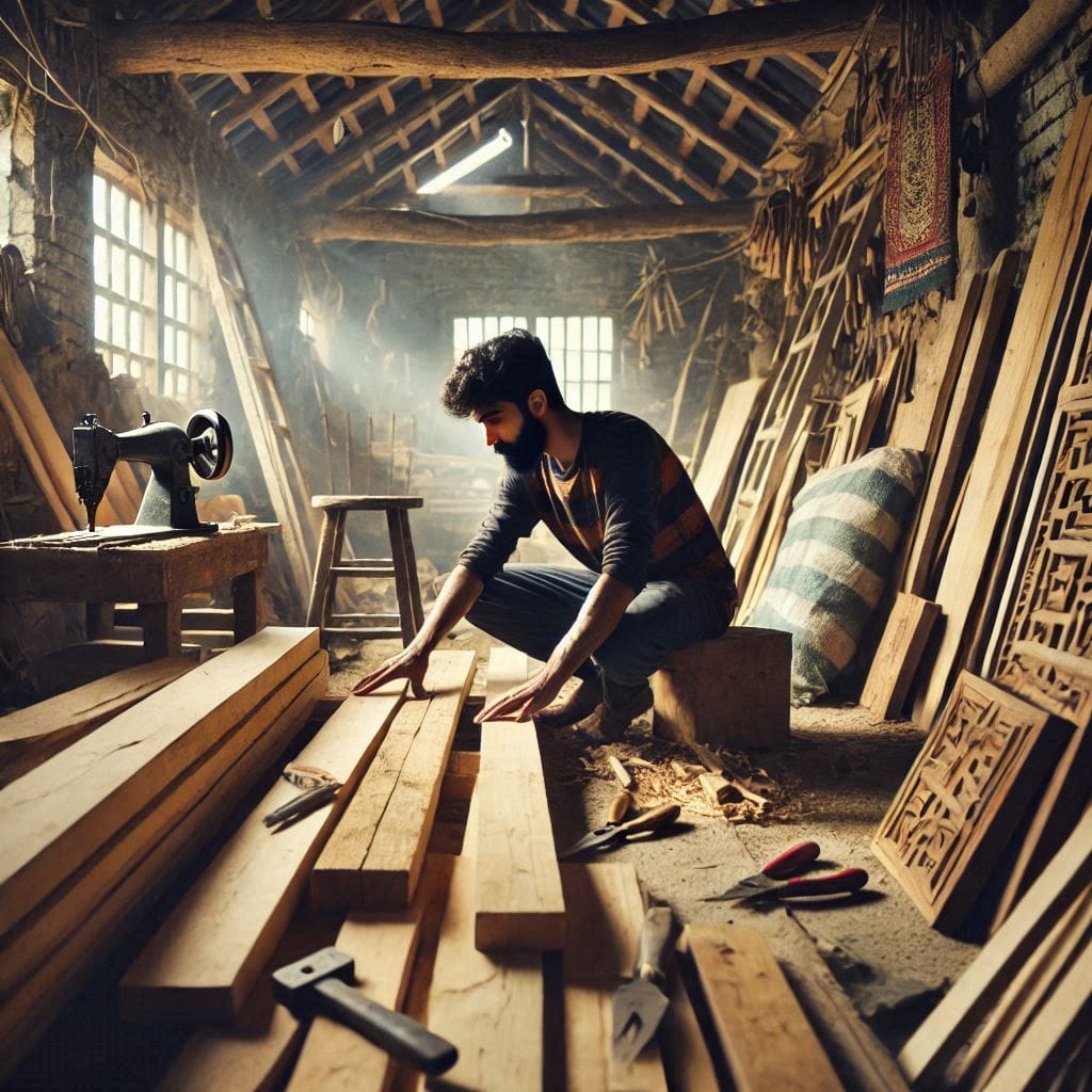 Strive not to be a success: A humble carpenters workshop with wooden tools