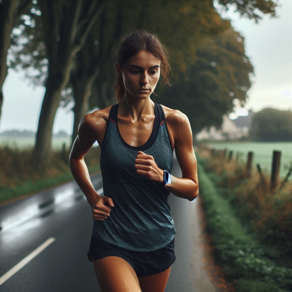 I never dreamed about success: Elena running along a quiet country road