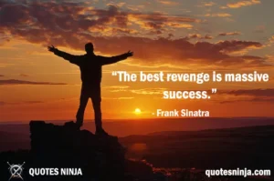 Sigma Quotes / Quotes Ninja: Man standing on Mountain Cliff by spreading both the hands.