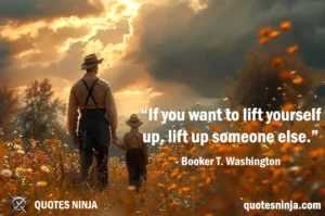 Father and son in booming garden