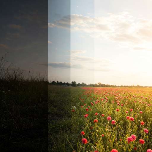 A sequence or layered image showing transformation