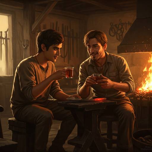 Do not wait to strike till the iron is hot: Aarav and the traveler sit near the forge