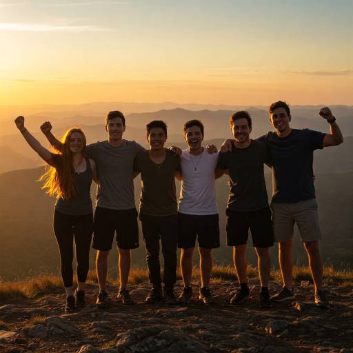 The group standing at the peak