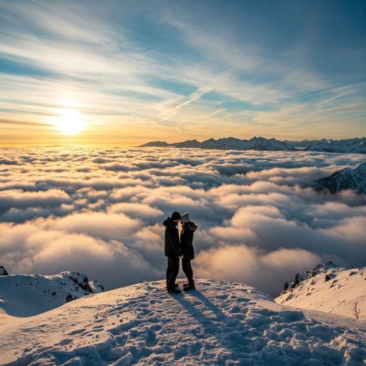 couple standing at the edge of a cliff