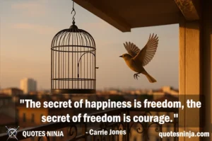 A bird is flying from cage