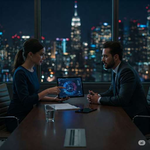Delilah sits across from Noah & showing astrological chat on her computer
