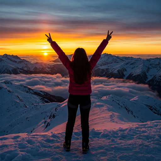 Jade standing on the summit
