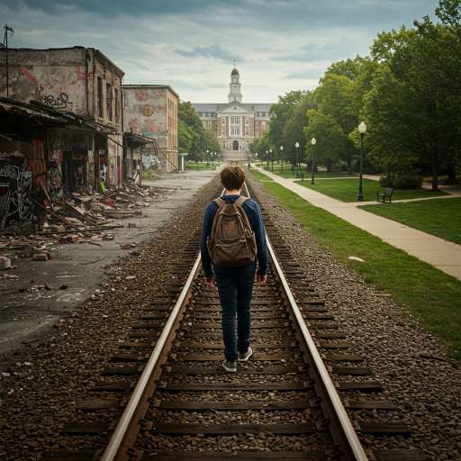I am not a product of my circumstances: Malik walking across a train track