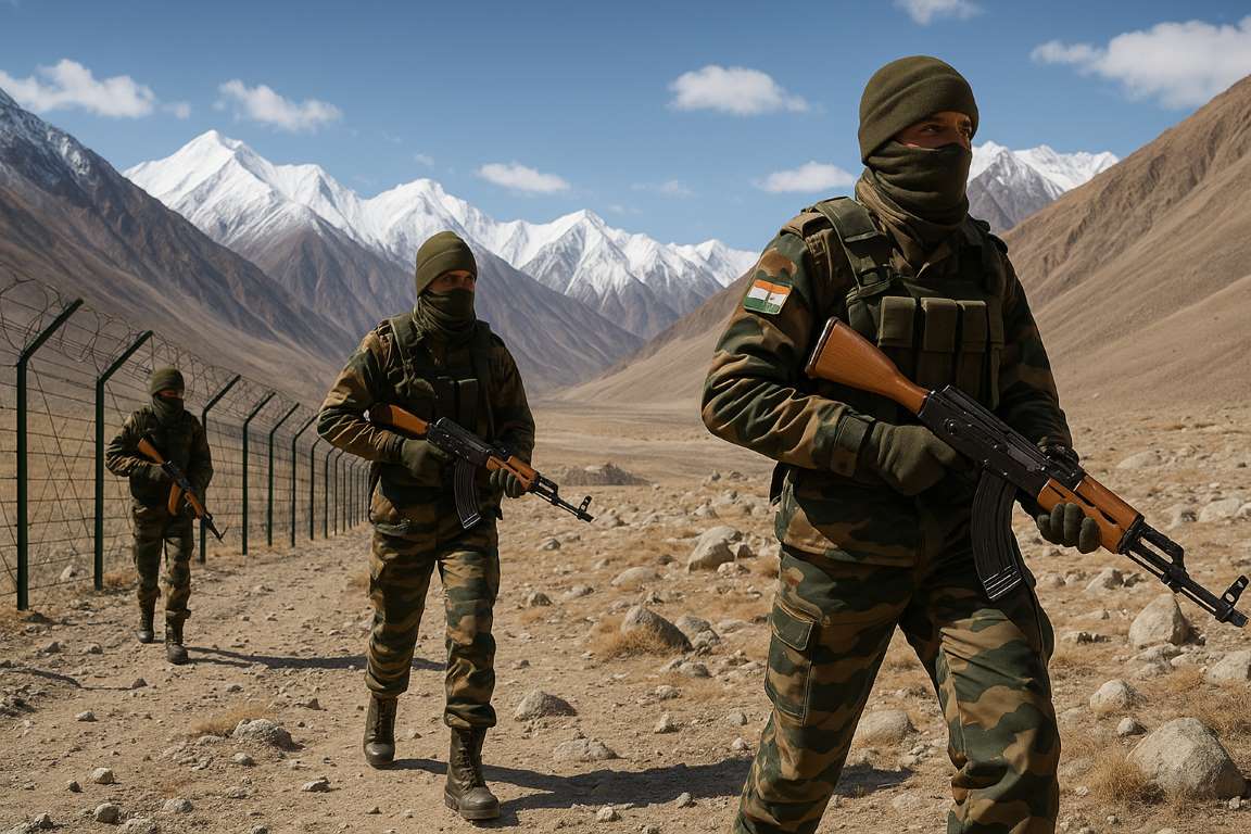 Indian security forces on duty