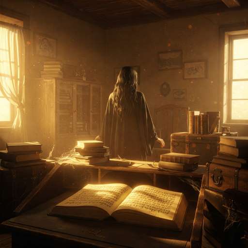 The most common way people give up: glowing room filled with old books