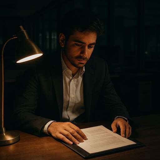 Arjun sits alone at his desk
