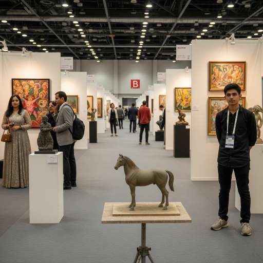 Art Competition Hall with Aarav’s Display