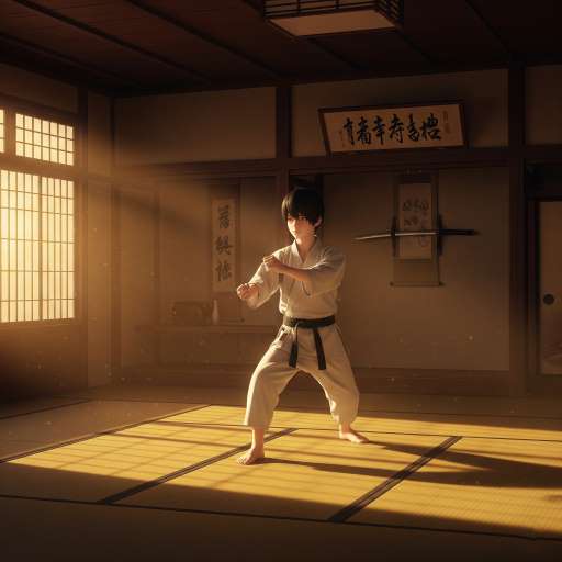 The successful warrior is the average man: Kaito practices stances in silence