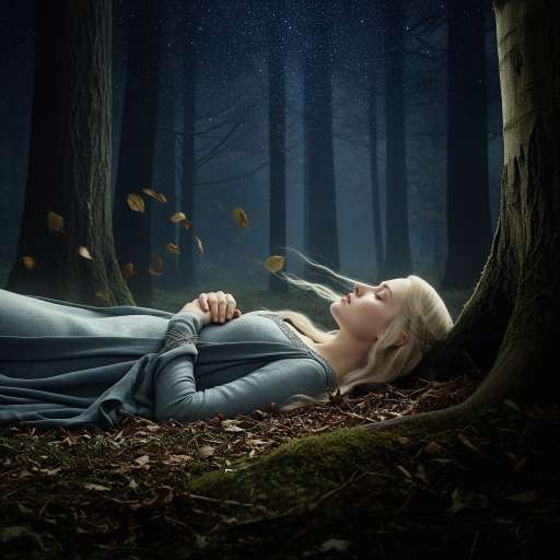 the forest floor where Arwen rests
