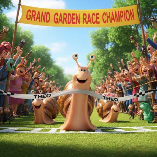 A celebratory moment as Theo crosses the finish line