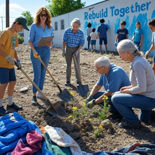 Locals & Volunteers Cleaning Up and Planting