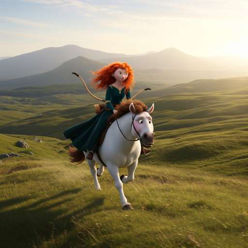 Our fate lives within us: Merida, rides Angus at full speed across the rolling green hills