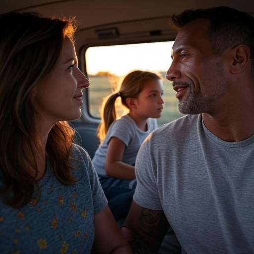 The family inside the van