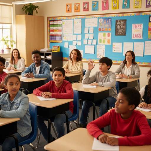 students speak up at a parent-teacher meeting