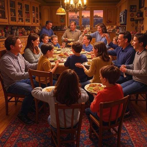 A crowded dinner table