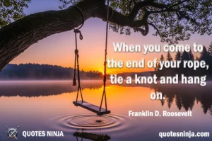 Wooden Swing hanging to tree branch above river using rope