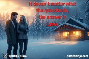 Man and Woman stand beside the shack in the snowy region