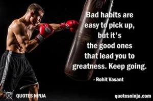 Boxer punching on bag