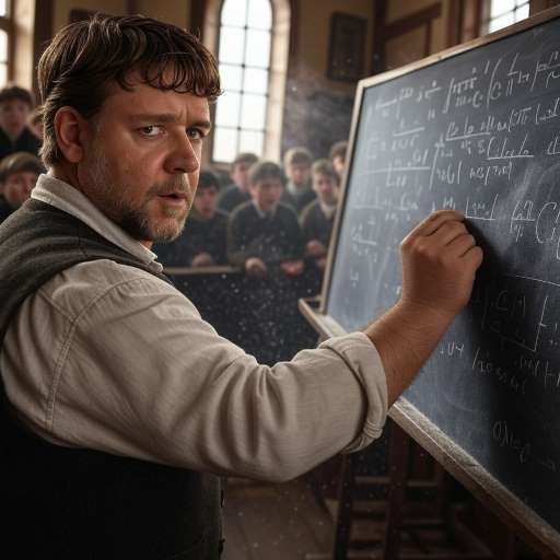 When you come to the end of your rope: The Young Genius professor at the Blackboard in the class room