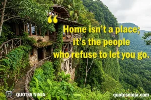 Lonely home at the mountain cliff