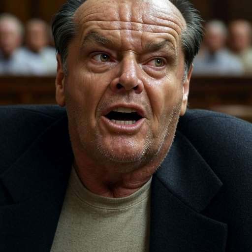 A close-up of angry Colonel Jack Nicholson’s