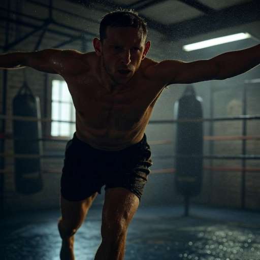 Billy practice dance in boxing ring