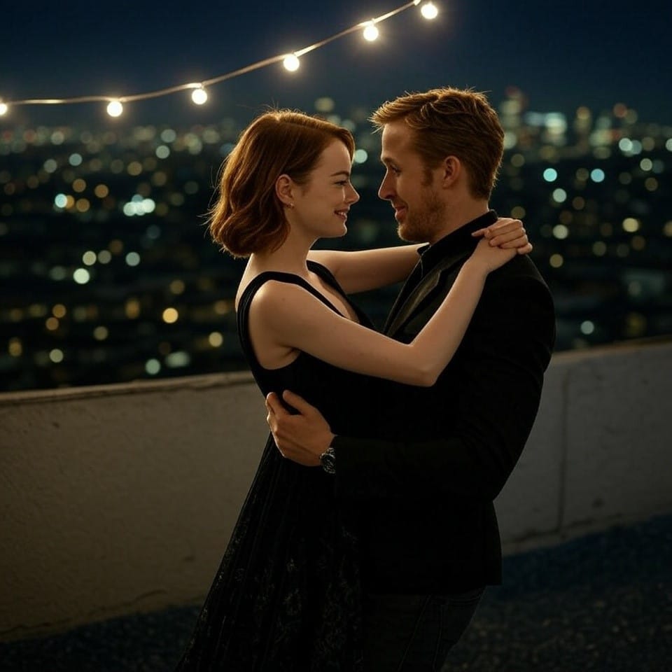 Emma Stone and Ryan Gosling dance closely