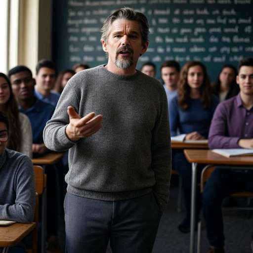 Ethan Hawke Speaking to a Group of Students