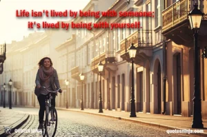 A girl riding bicycle on Paris's empty roads