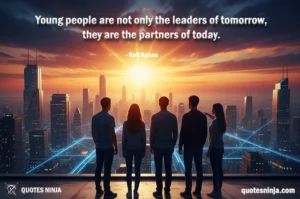 Silhouettes of young people standing on a rooftop looking at a sunrise