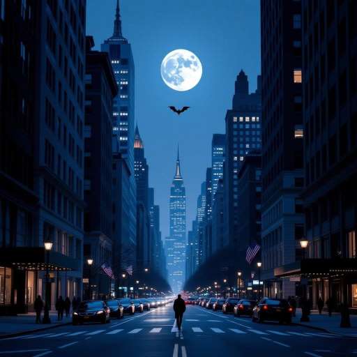 In the silence of the night: Nighttime Cityscape with a Lone Bat
