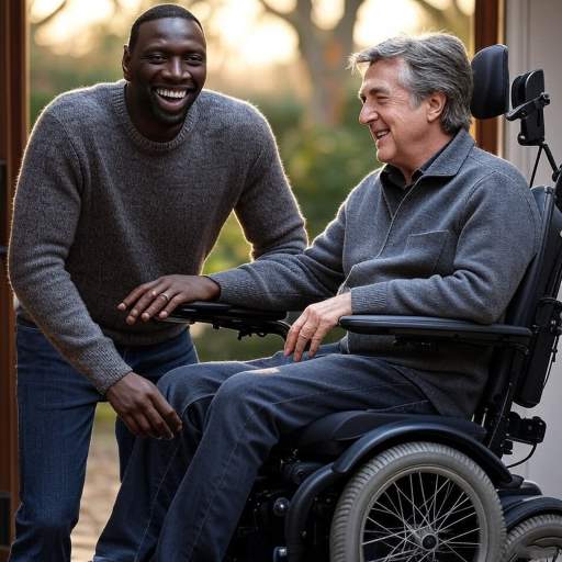 Kindness is the language: Reunion of Driss and Philippe at the front door