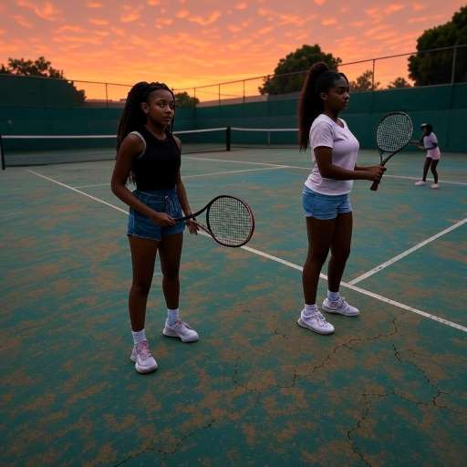 If you’re afraid to fail: Saniyya Sidney and Demi Singleton; practice their serves