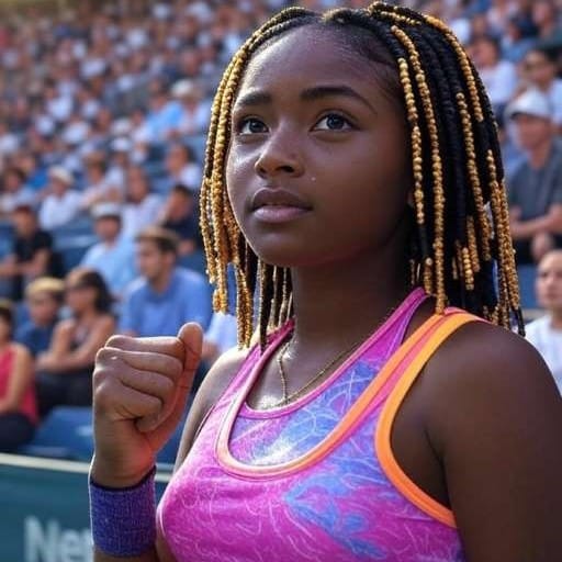 Saniyya Sidney at the U.S. Open court