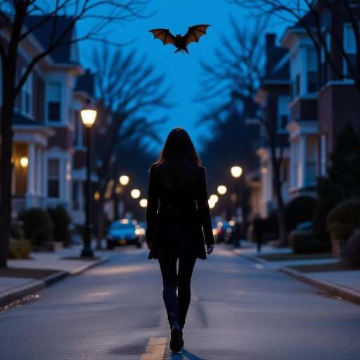 Suzanne walking away from apartment