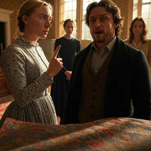 Forgiveness isn’t just about others: a young Saoirse Ronan pointing a finger at James McAvoy