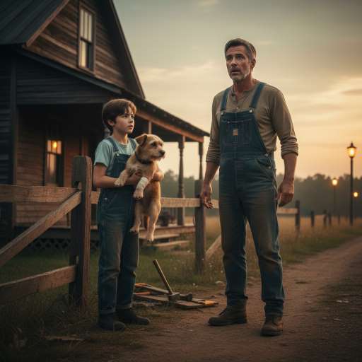 Elias bring dog to his father