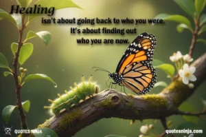 A caterpillar and butterfly on the same branch