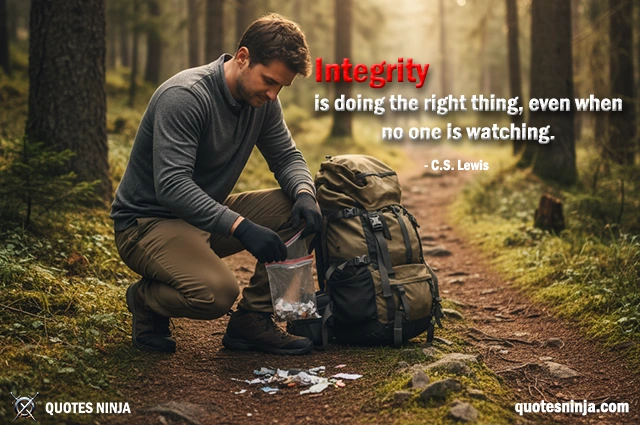 A hiker carefully packing out all their trash, including small scraps, from a remote trail.